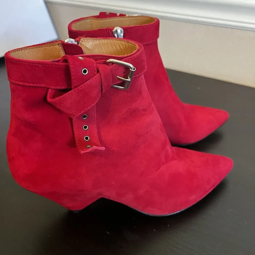IRO LINAC Ankle Boots In Red Womens Size‎ Eu 39 / US 8 - 8.5 New In Box